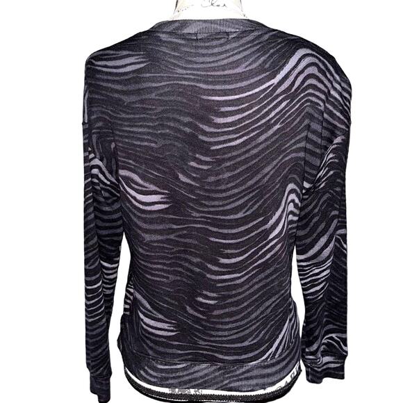 Rails Marlo charcoal watercolor stripes sweatshirt XS - Picture 3 of 5